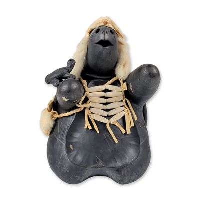 Sale Photo Thumbnail #47: Randy Chitto (Native American, b. 1962) Blackware Pottery, Turtle