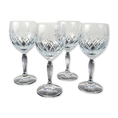 Sale Photo Thumbnail #61: 4pc Crystal Wine Glasses