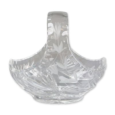 Sale Photo Thumbnail #205: Floral and Fan Cut Crystal Basket