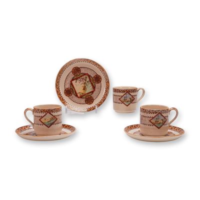 Sale Photo Thumbnail #329: 6pc Brownfield & Sons Wisconsin Demitasse Cup & Saucer Set