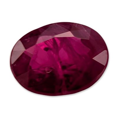 Sale Photo Thumbnail #268: Faceted Oval Cut Pinkish Red Loose Ruby Gemstone