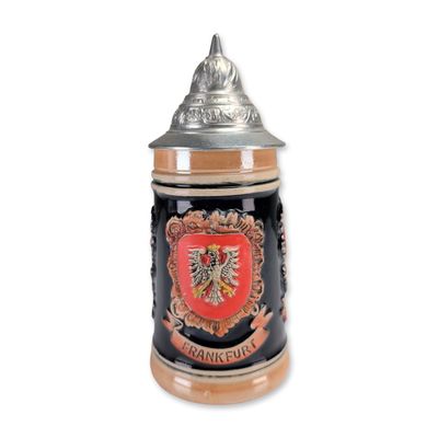 Sale Photo Thumbnail #332: West German Heraldic Lidded Beer Stein