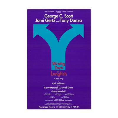 Sale Photo Thumbnail #293: Wrong Turn at Lungfish Original Production Window Card Poster Directed by Garry Marshall