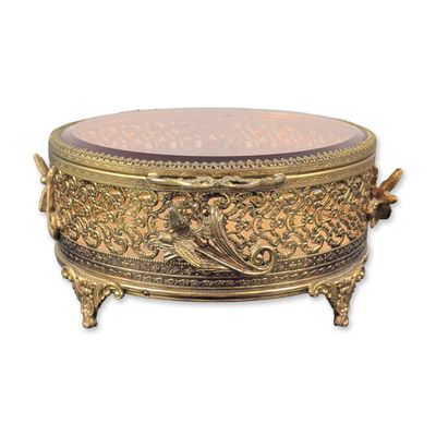 Sale Photo Thumbnail #391: Ormolu Style Filigree Footed Jewelry Casket
