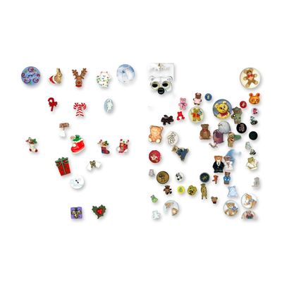 Sale Photo Thumbnail #135: 2 CARDS OF ASSORTED MATERIAL BUTTONS
