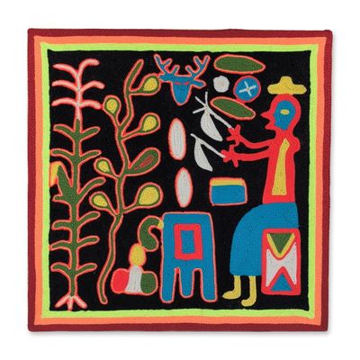 Sale Photo Thumbnail #84: Otilia Lopes Pinedo Huichol Yarn Painting