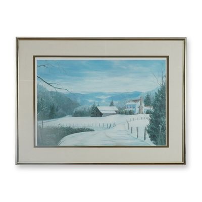 Sale Photo Thumbnail #95: Audrey S Curtis Winter Landscape Lithograph