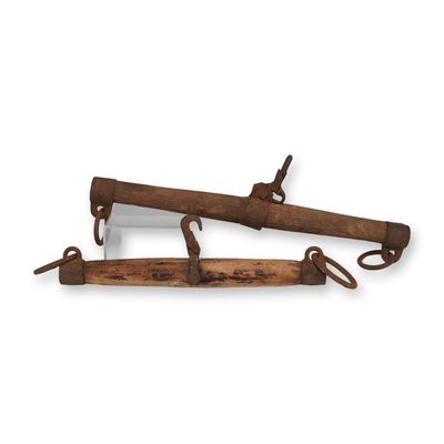 Sale Photo Thumbnail #247: Pair of Wooden Horse Yokes with Iron Hardware