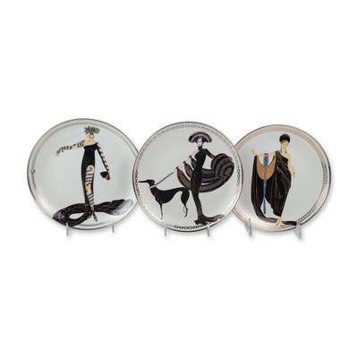 Sale Photo Thumbnail #32: 3pc House of Erte Franklin Mint Porcelain Plates