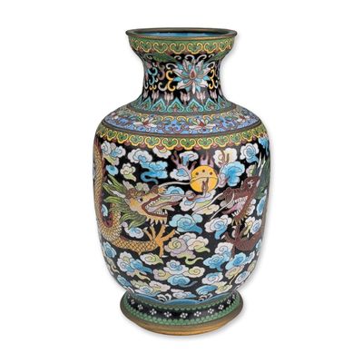Sale Photo Thumbnail #369: Chinese Cloisonne Dragon and Pearl Vase