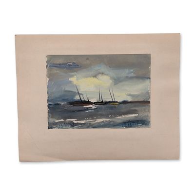 Sale Photo Thumbnail #383: Istvan M. Toth (Hungarian, 1922-2006), Expressionist Seascape