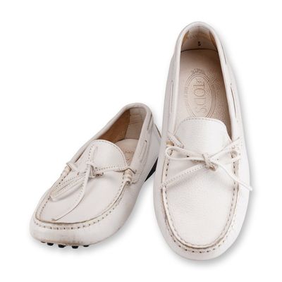 Sale Photo Thumbnail #302: Tod's Gommino Driving White Loafers
