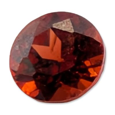 Sale Photo Thumbnail #418: Round Brilliant Cut Orangey-Red Loose Garnet Gemstone
