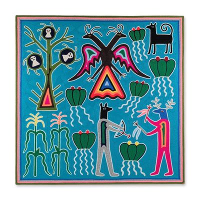 Sale Photo Thumbnail #83: Antonio Lopez Pinedo, Huichol Yarn Painting