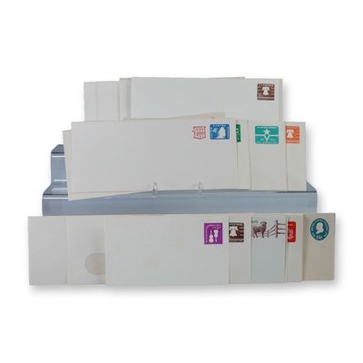 Sale Photo Thumbnail #295: 32pc Vintage US Postal Stationery Envelopes