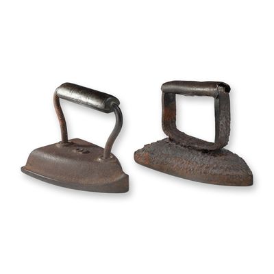 Sale Photo Thumbnail #66: Two Antique Cast Iron Sad Irons