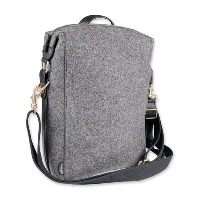 Sale Photo Thumbnail #258: Skagen Gray Felt Convertible Backpack Messenger Bag