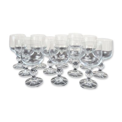 Sale Photo Thumbnail #64: 12pc Bohemia Crystal Claudia Pattern Goblets