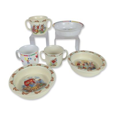 Sale Photo Thumbnail #171: 6pc Royal Doulton Bunnykins and Lenox Teacher's Pets Children's Tableware