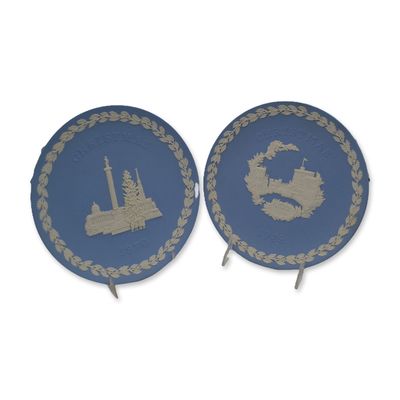 Sale Photo Thumbnail #192: 2Pc Wedgwood Christmas Plates, 1969-1970, OB