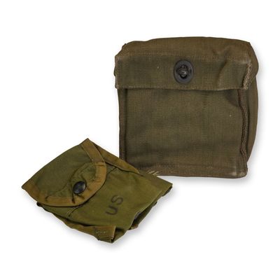 Sale Photo Thumbnail #428: Three-Piece Lot of US Military Army First Aid Surplus Pouches and British Binocular Case