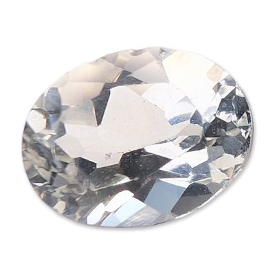 Sale Photo Thumbnail #129: Faceted Oval Cut White Topaz Gemstone