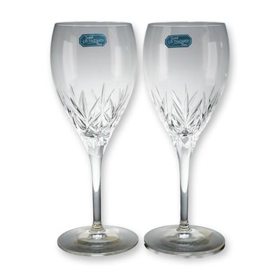 Sale Photo Thumbnail #344: Pair of J.G. Durand France Crystal Wine Glasses, Orion