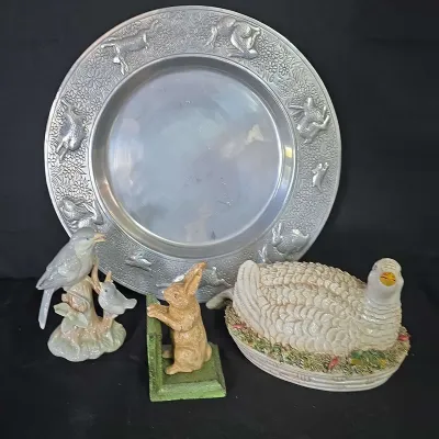 Arthur Court Bunnies, Majolica Pottery Quail And More