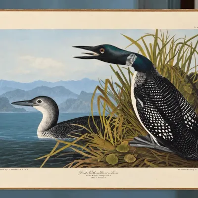 John James Audubon–Style “Great Northern Diver or Loon” Decorative Bird Print
