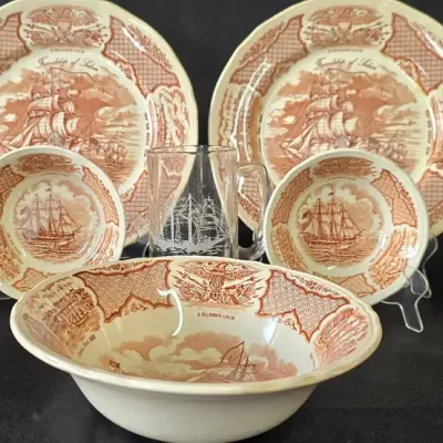 Vintage Fair Winds Brown Transferware by Alfred Meakin 