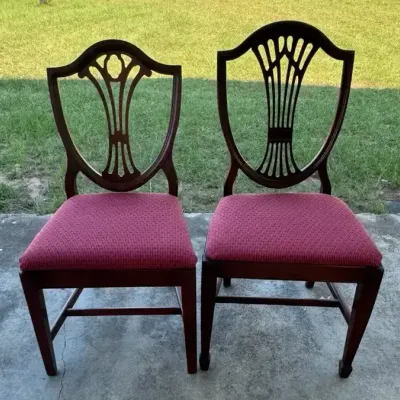 Two Hepplewhite Style Shield-Back Dining Chairs