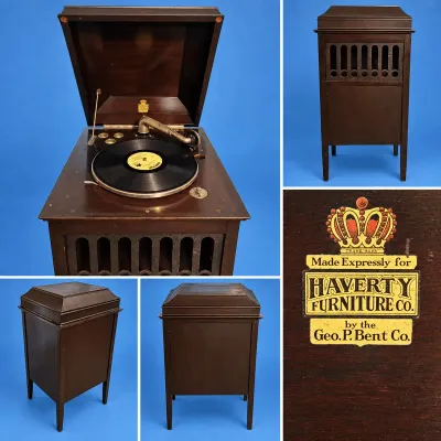 Antique Haverty Furniture Co. Cabinet with George P. Bent Phonograph
