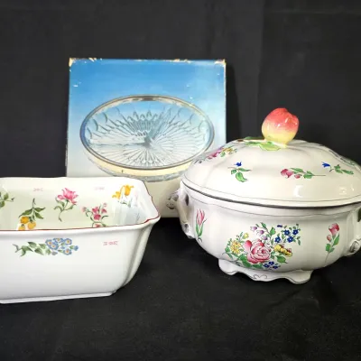 Vintage Floral Fantasy Featuring Luneville Old Strasbourg And George Briard 