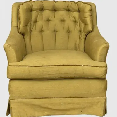 Vintage 1970s Gilliam Tufted Barrel Lounge Chair