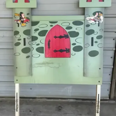Vintage Mighty Malt Racing Castle Twin Headboard