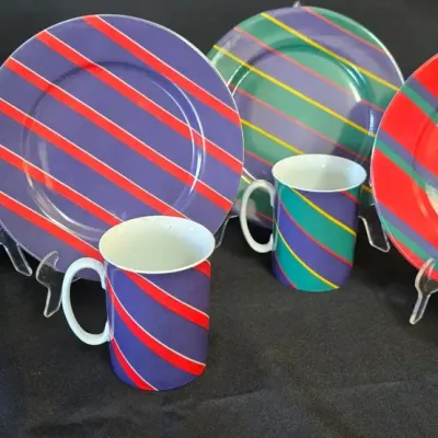 Vintage Block Spal Regimental Stripes Dinnerware Set 