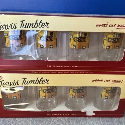 These are CSX Transportation 16 oz. Tervis Tumblers the classic yellow 