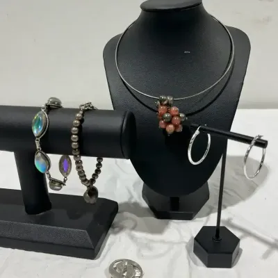 Sterling Silver Necklace, Earrings & Bracelets 