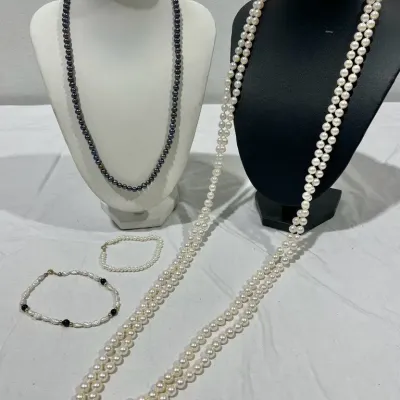 14k Gold & Pearl Necklaces & Bracelets 