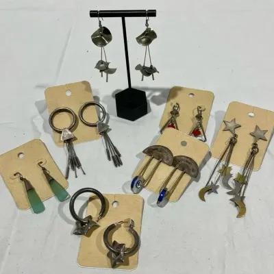 Artisan Crafted Unmarked Abstract Earring Collection 