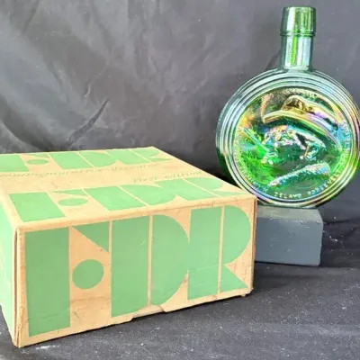 Vintage Wheaton FDR Green Glass Reproduction Bottle With Box