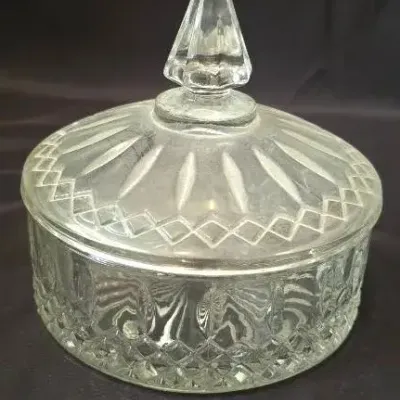 Indiana Glass Princess Clear Covered Candy Dish