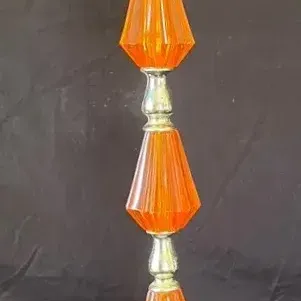 Vintage Star of David Glass Pedestal Ashtray With Amber Stem