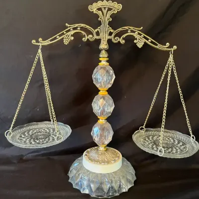 Vintage Wexford Glass Balance Scale of Justice