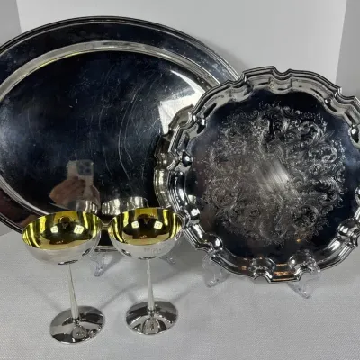Silver-Plated Serving Set with Coupes