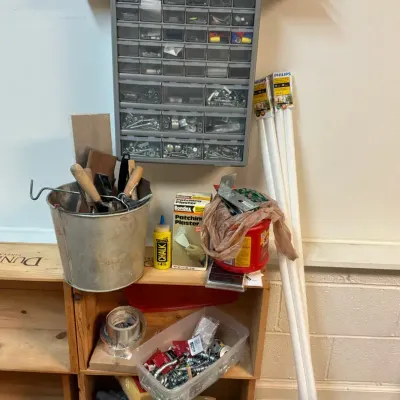 Workshop Hardware, Storage Organizers, Tools and Philips Fluorescent Bulbs