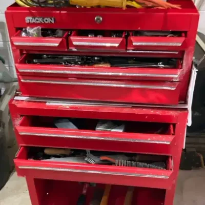Stack On Rolling Tool Chest with Hand Tools and Accessories