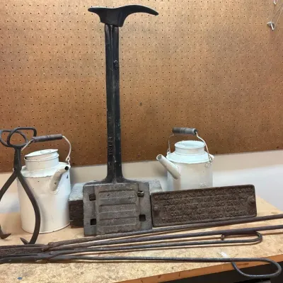 Railroad Tools, Cast Iron Signs and White Metal Oil Cans
