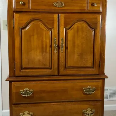 Wooden Armoire with Cabinet and Drawers by Sumter