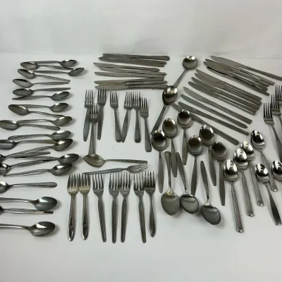 Stainless Steel Flatware with Spoons, Forks and Knives